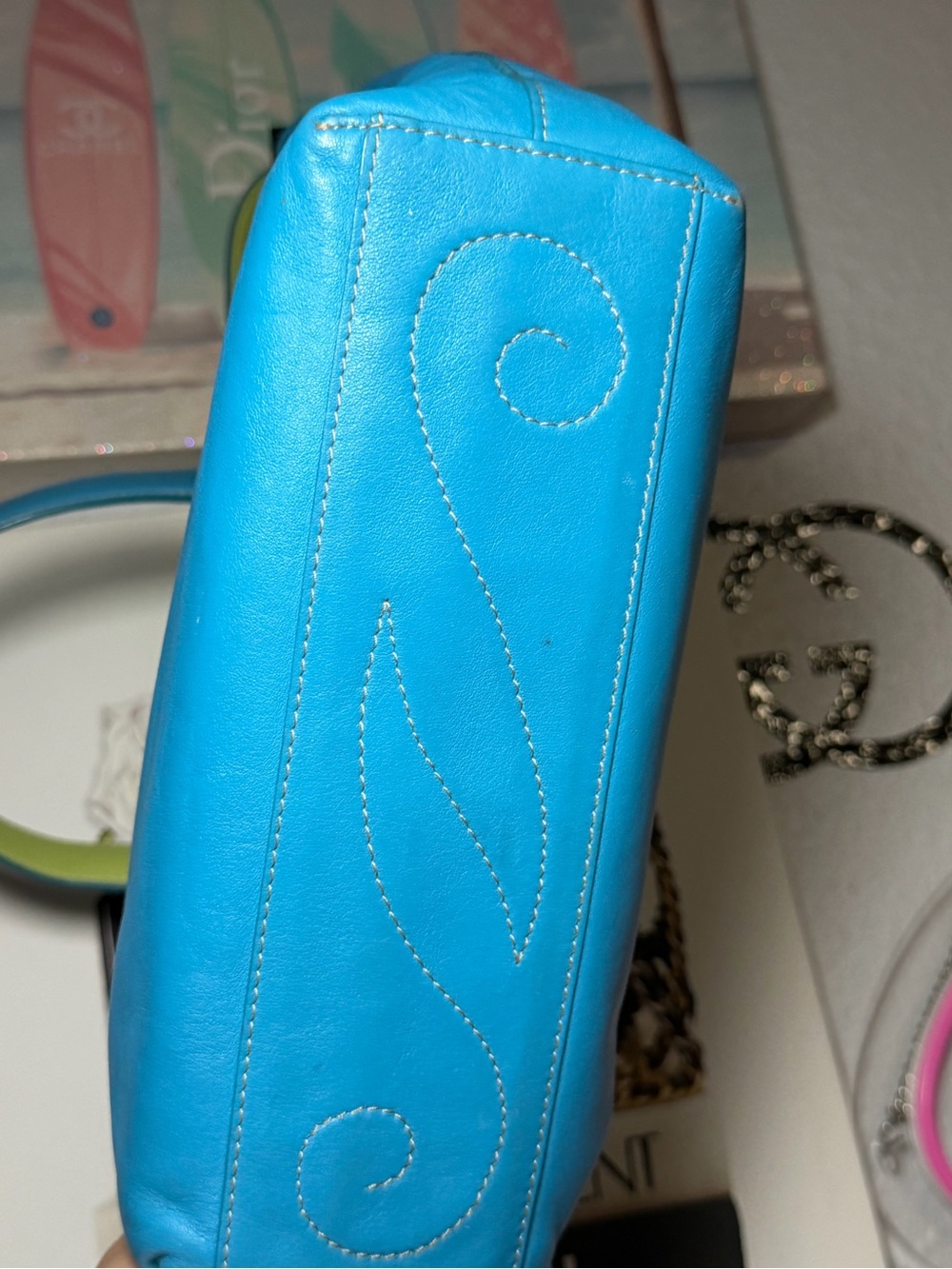 Brighton “Heart Stitch” reversible leather tote (vintage/Y2K-era Brighton) - Picture 5 of 8